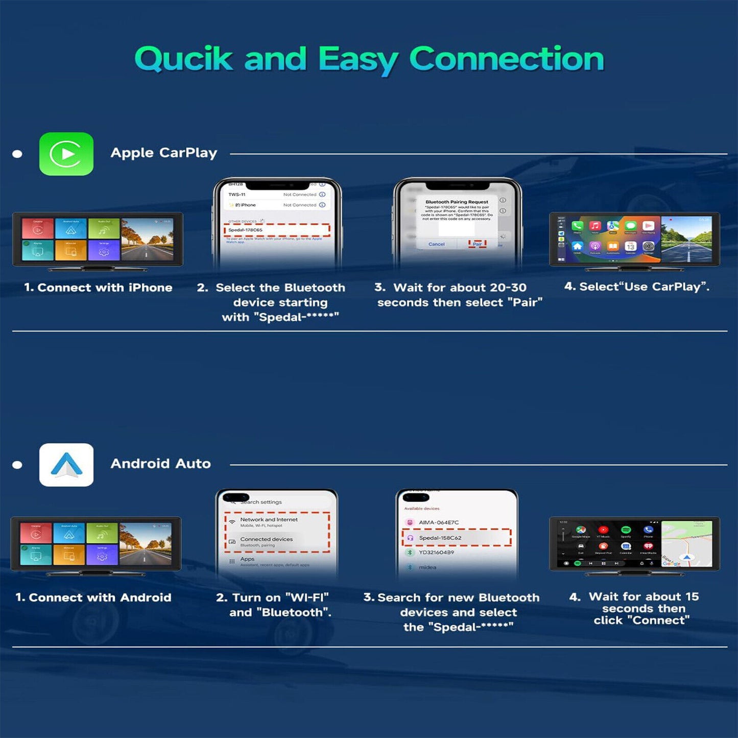 NILEX CARPLAY Above Dash Units For Apple Carplay And Android Auto